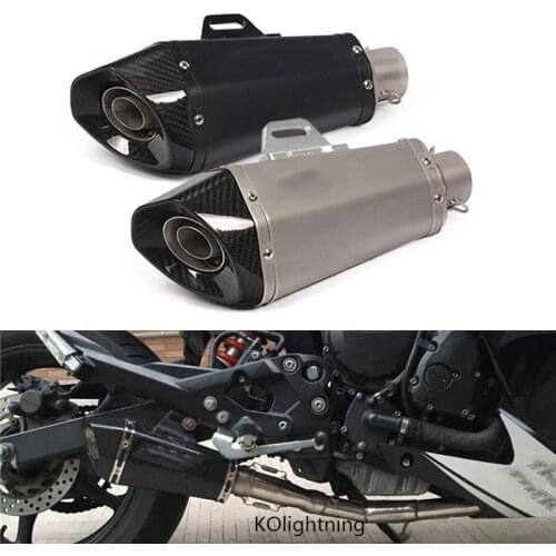 Carbon Fiber Stainless Steel Exhaust Muffler Pipe With Removable DB Killer Silp on 51mm Silencer System