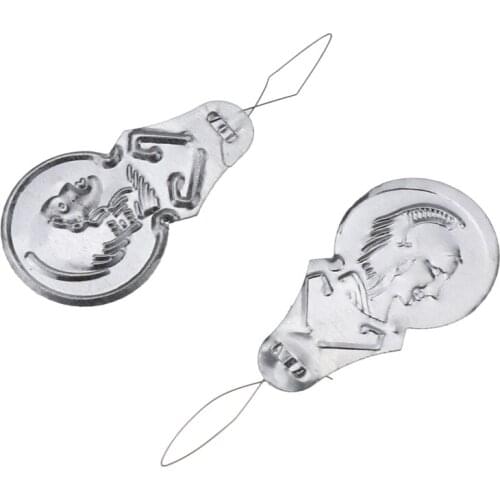 YOKOYAMA 50PCS Stitch Insertion Accessories Aluminium Slice Sliver Bow Wire Threader Hand Stitch Insertion Sewing Tool