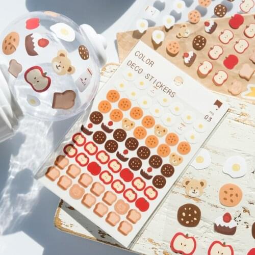 Yoofun 3pcs/pack Decorative Kawaii Stickers Cartoon Animal Weather Kitchen Label for Planner Scrapbooking Phone Laptop DIY