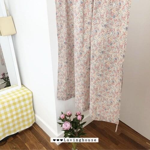 Curtain cotton small fresh Korean shading curtain living room bedroom partition curtain home decoration curtain