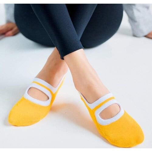 1 Pair Women Yoga Socks Anti-friction Breathable Cotton Non-Slip Grips Ballet Socks High Quality Sports Training Apparel