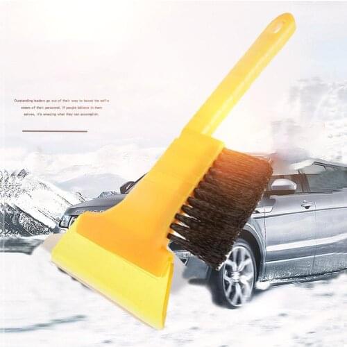 Winter Car Deicing Snow Removal Shovel Defrosting Snow Removal Deicing Long Handle Scraper with Brush Dual-use Deicing Shovel