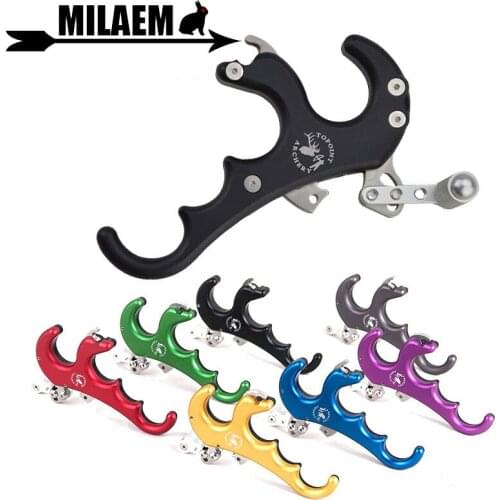 1pc Archery Compound Bow Release 4Finger Release Aid Automatic Caliper Release Compound Bow Outdoor Shooting Hunting Accessories