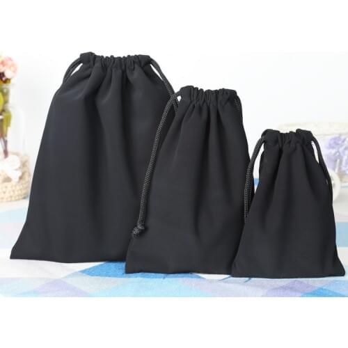 Newest 10pcs/lot 11x15cm, 15x20cm, 21x25cm Black Phone Protection Bag Pouch Nubuck Drawstring Bags