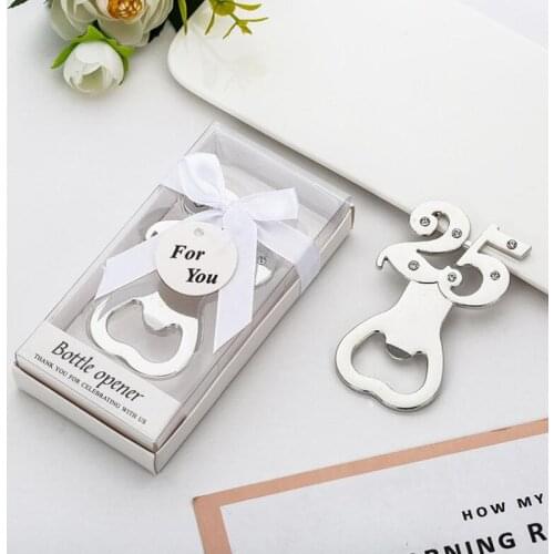 10pcs/lot Party Favors 25 Years Old Bottle Opener Birthday Gift Wedding Day Souvenir Personalized Present For Guest Giveaways