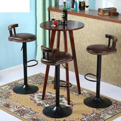 1000 American Style Iron Leisure Bar Stool Retro Bar Chair Lift Reception Desk High Stool Cafe Bar Chair