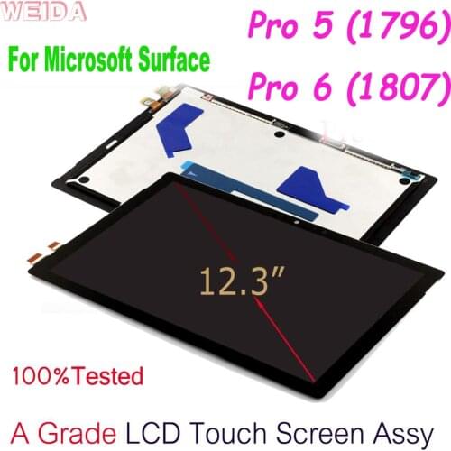 12.3" For Microsoft Surface Pro 5 1796 LCD Pro 6 1807 LCD Display Touch Screen Digitizer Assembly for Pro6 LP123WQ1 Display