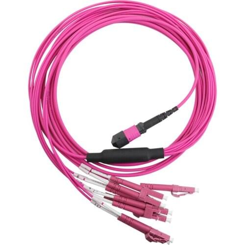 12 cores MPO Patch Cable OM4 Female to LC/UPC Duplex 12 Fibers Patch cord 12 cores Jumper OM4 Breakout Cable Type B