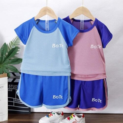 2021 New Summer Children Clothes Suit Boys Girls Short Sleeve T-shirt Shorts 2PCS Toddler Casual Clothing Set Kids Tracksuits