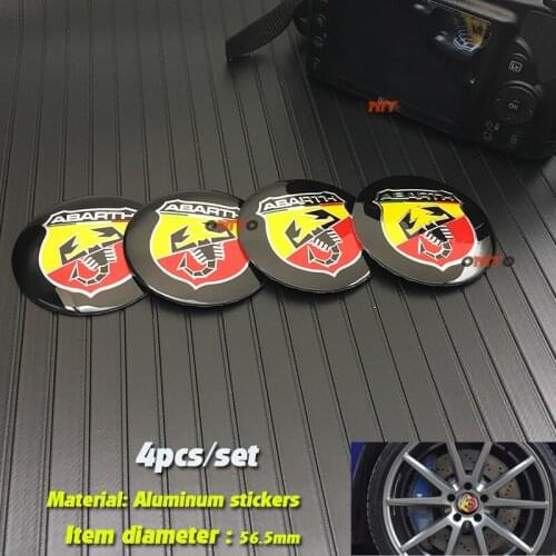 4pcs/set Auto Car Wheel Rims Center Hub Cap Badge Emblem Decal Stickers Logo for 124 125 500 695 OT2000 Coupe Car Accessories