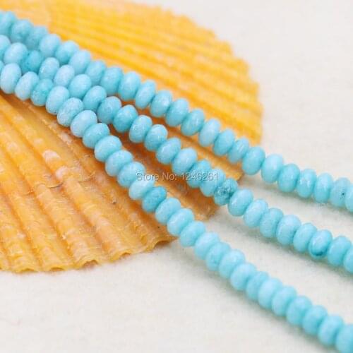 4X6mm Hot Sale Aquarine-Blue Accessories Crafts Loose Beads Abacus DIY Stone Fitting Female Faceted Jewelry Making Design 15inch