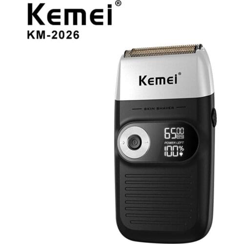 Electric Shaver Kemei 2020 LCD Display Portable Electric Men Razor Shaver Beard Trimmer Rechargeable 1400mA KM-2026