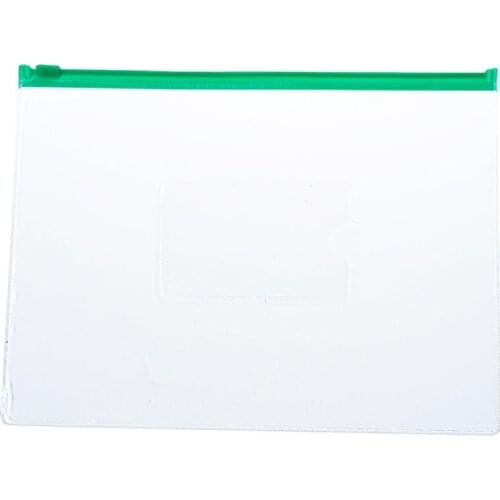 20 Pcs Green Clear Size A5 Paper Slider Zipper Closure Closure Folders Files Bags