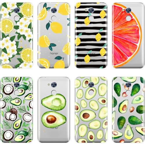 Avocado Lemon Orange Soft Silicone Phone Case For Huawei Honor 6 5A 4X 5X 6X 6A Back Cover For Huawei Honor 4C 5C 6C 6A Pro Case
