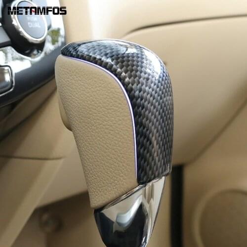 For Nissan X-trail X trail T32 2014-2019/Rogue 2014-2016 Carbon Fiber Gear Shift Head Decorative Cover Trim Interior Accessories