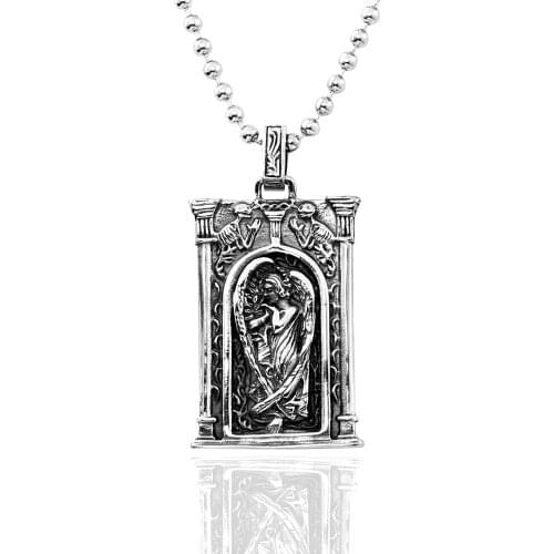 Dropshipping stainless steel men goddess necklace pendant stock fashion jewelry for man