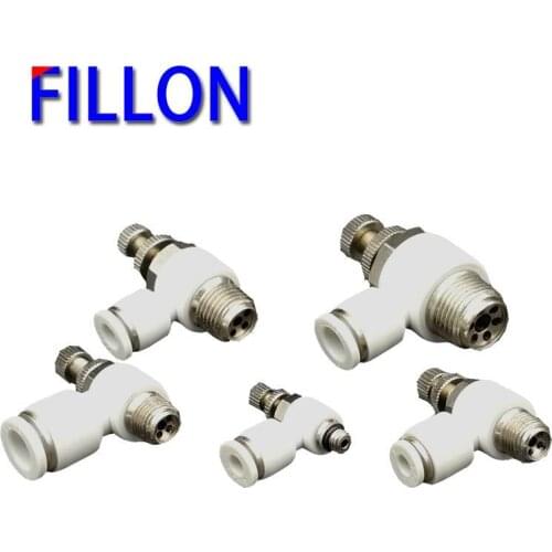 Pneumatic SL4-M5 SL4-01 SL4-02 SL6-M5 SL6-01 SL6-02 SL6-03 SL6-04 thread 4-12mm plastic hose Type L throttle valve White
