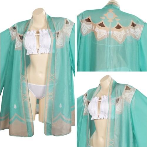 Genshin Impact-Venti/Barbatos Cosplay Costume Swimwear Cloak Outfits Halloween Carnival Suit
