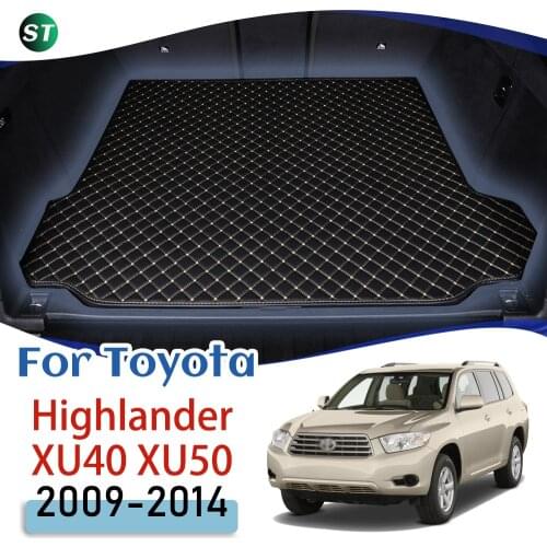 For Toyota Highlander XU40 XU50 2009-2014 Leather Car Trunk Mat Trunk Boot Mat Liner Pad Cargo pad Carpet Tail Cargo Liner Sline