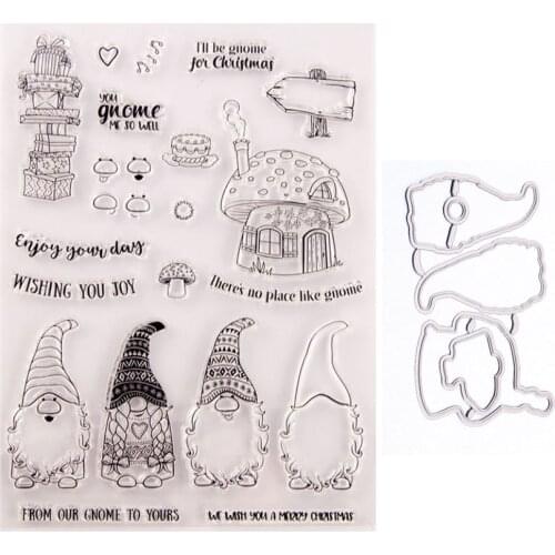 Metal Cutting Dies and Rubber Stamps Scrapbooking Santa Claus Mushroom Room Craft Die Cut Stencil Card Make Album Decoration