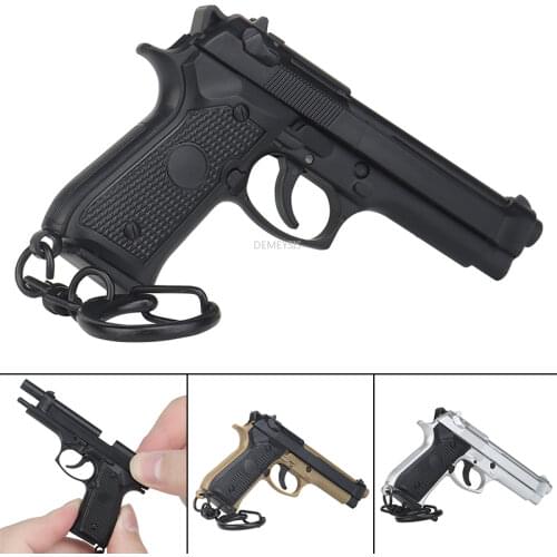 Mini Tactical Pistol Shape Keychain Decorations Detachable Outdoor Camping Tool M92 1911 Gun Weapon Keyring Hunting Accessories