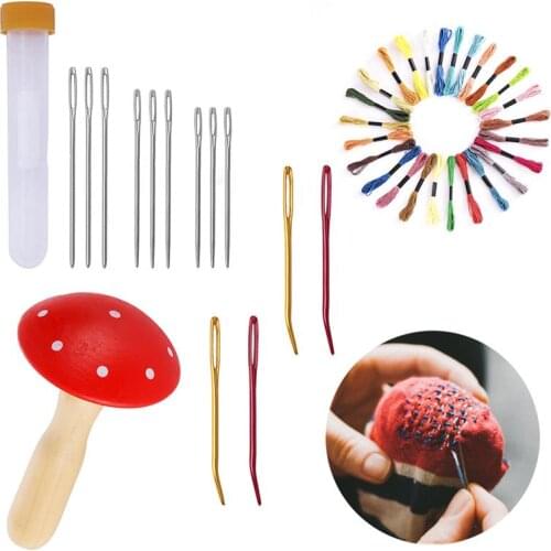 Darning Supplies Kit Wooden DIY Mushroom Darning Needle Patching Tool Pants Clothes Socks Bag Home Sewing Wood Mending Device