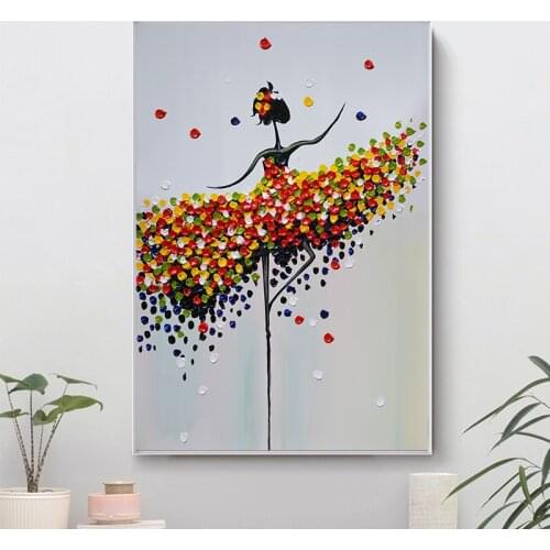 Wall Abstract Art Canvas Painting Colorful Abstract Dancing girl Canvas Prints For Living Room Cuadros Home Decor No Frame