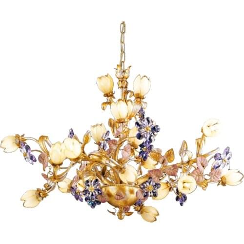 New Creative Fashion Chandelier Dining Room European Style Brief Modern Flower Glass Shade Lightings LED G4 Home Lighting