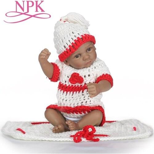 NPK newborn cute small 12inch soft silicone vinyl real soft gentle mini reborn baby doll Christmas gift toys on birthday
