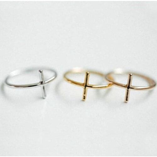 Wholesale 30pcs/lot Slim Cross Knuckle Ring Simple Fashion Sideway Bar Rings For Women Girls Daily Jewelry Factory Direct Sales