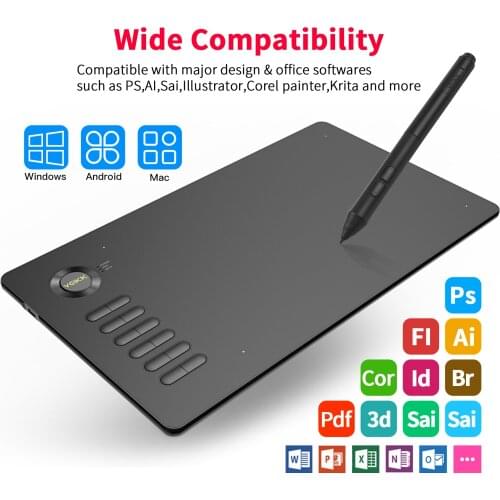VEIKK Tablet A15 for Drawing 10x6 Inch Digital Graphic Tablet Online Education Artists 8192 Levels Pressure Support Android
