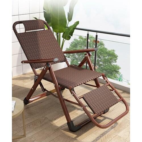 Recliner, Wicker, Rattan Backrest, Folding Sandal Chair, Household Leisure Chair, Lazy Chair, Winter and Summer Dual-use