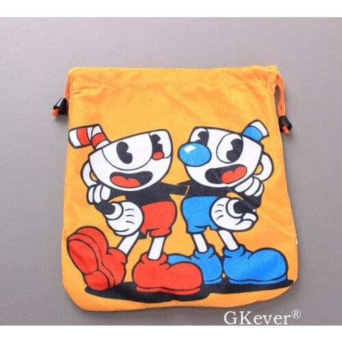 Cuphead Plush Bag Pouch Multifunctional Bag Coin Bag 20*23 cm Children Soft Toy Gift