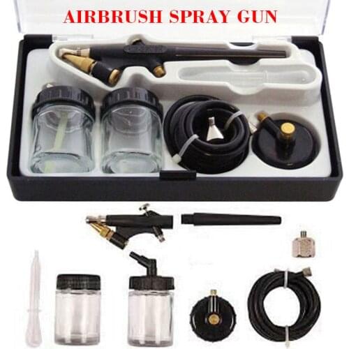 Professional Air Brush Kit Mini Airbrush Spray Tool Artist Crafts Tool for Body Paint Nail Art Car 170cm Air Hose 20ml Jar Cover