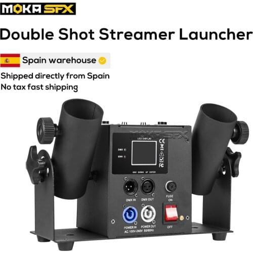 Double Shot Streamer Launcher Confetti Machine DMX512 & Remote Control Wedding Machine Confetti Cannon Stage Christmas Show