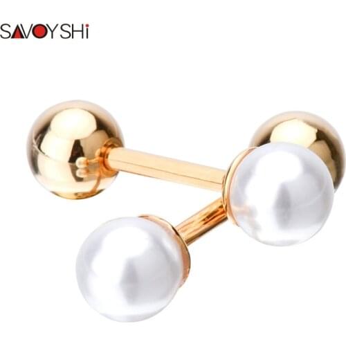 SAVOYSHI Luxury Pearls Cufflinks for Mens/Women High Quality Brand Ball Cuff links Wedding Grooms Gift Fashion Men Jewelry