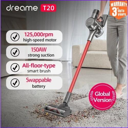 2021 Global Version Dreame T20 Handheld Wireless Vacuum Cleaner T20 Household Sweeping Cyclone Suction Multi Functional Brush