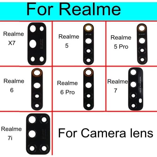 Rear Main Camera Glass Lens With Sticker Tape For Oppo Realme X2 X2 5 6 7 6i 7i X7 Pro Replacement Part