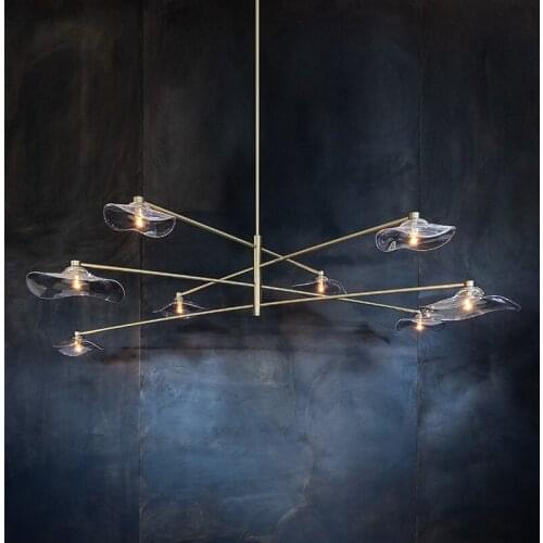 LED Chandelier Lighting Dining Living Room Plated Modern Creative Bedroom Designer Handmade Glass Hanging Lamp Black Or Golden