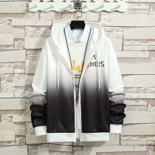Fashion Mens Hoodies Spring Autumn Korean Streetwear Hooded Sweatshirts Men Casual Harajuku Men Clothing Gradient Hoodies Men