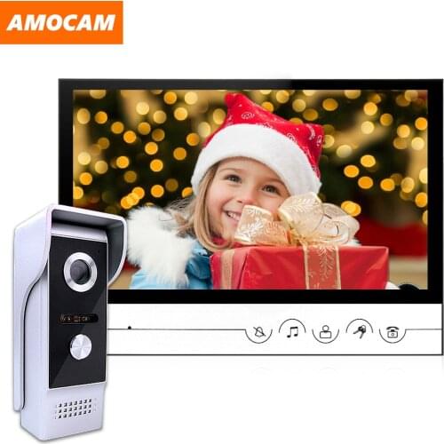 9 Inch Wired Video Door Phone System Video Intercom Doorbell With Waterproof Outdoor IR Camera Remote Unlock for home Security