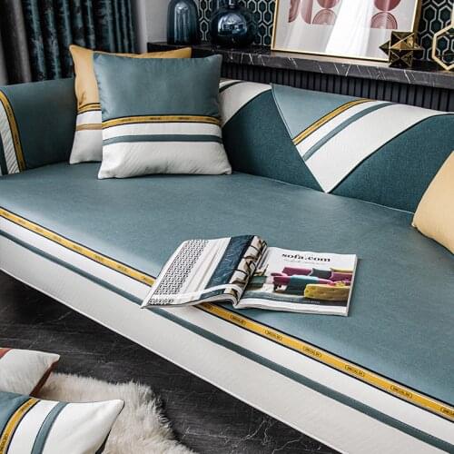 Four Season Imitate Leather Sofa Cover Full-covered Non-slip Simple Couch Covers Living Room Decorative Sectional Sofa Covers