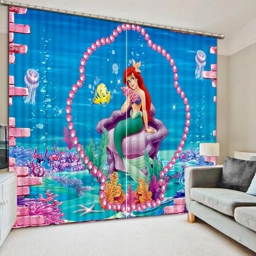 Beautiful princess fairy tale world curtains blackout curtains Photo Painted 3D Curtain Living room bedroom windows curtains