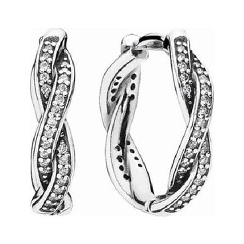 Twist Of Fate Earrings for Women Fashion Clear CZ Girls Earrings 100% 925 Sterling Earrings Jewelry Special Earrings