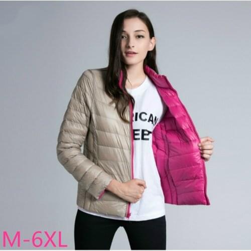 2020 Brand Down Jacket Women Ultra Light Down Jacket Women Feather Double Side Windbreaker Reversible Lightweight Coat Parks
