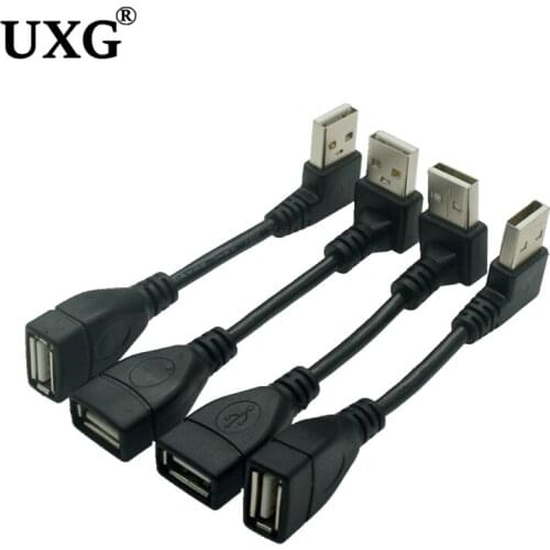 10cm 20cm USB 2.0 A Male to Female 90 Angled Extension Adaptor cable USB2.0 male to female right/left/down/up Black cable cord