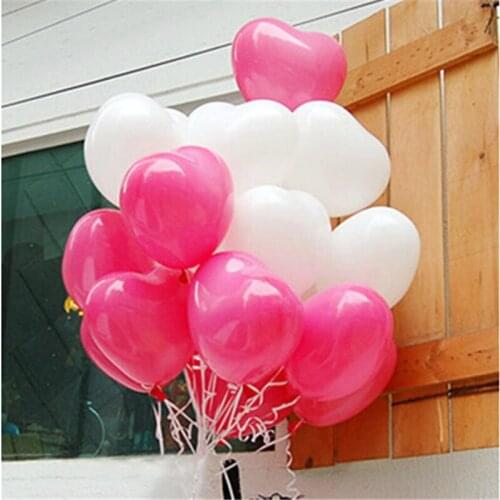 100pcs 12inch Heart Shape Latex Balloons Air Balloon Inflatable Balls Wedding Birthday Party Decoration Float Balloons Kids Toy