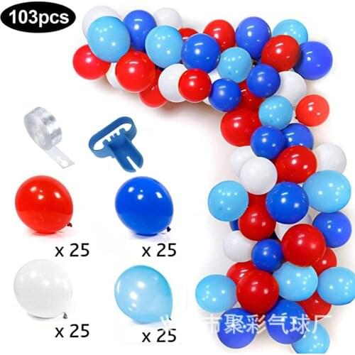 103Pcs blue balloon chain package kids birthday party red blue balloon party balloons