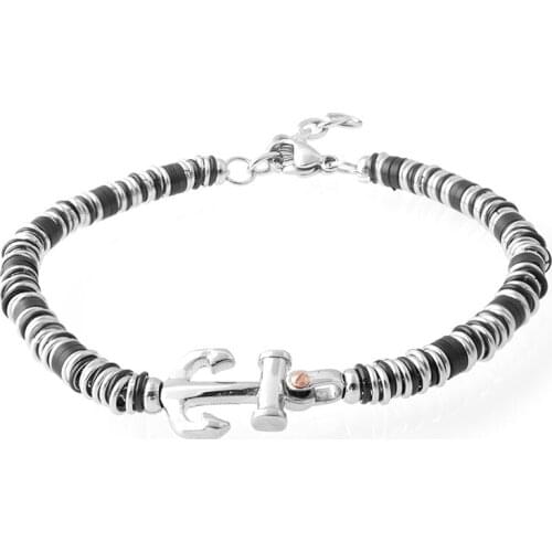 2020 Fashion Stainless Steel Sailor Anchor Chain Bracelets for Mens Jewelry with Lobster Clasp Rose Gold Nail Screw