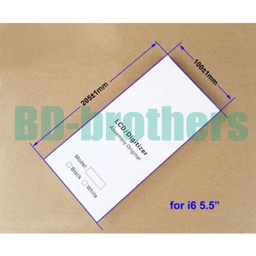 205 x 100 x 16mm Wihte Paper Box + EVA Case for iPhone6 5.5 inch LCD Screen Digitizer Full Protective Packing Package 500sets